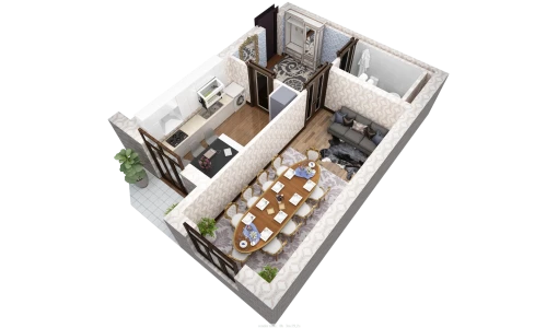 1-комнатная квартира 61 м²  9/10 этаж | Жилой комплекс AZAMATOV GROUP
