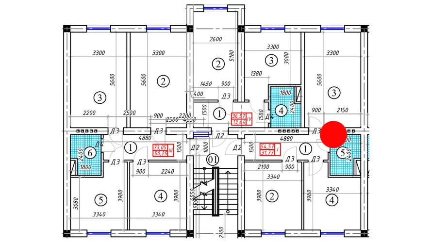 2-xonali xonadon 54.57 m²  1/5 qavat | BATOSH Turar-joy majmuasi