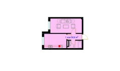 1-xonali xonadon 38.6 m²  4/7 qavat | Rohat Turar-joy majmuasi