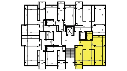 3-комнатная квартира 76 м²  6/8 этаж | Жилой комплекс YASHIL VODIY RESIDENCE