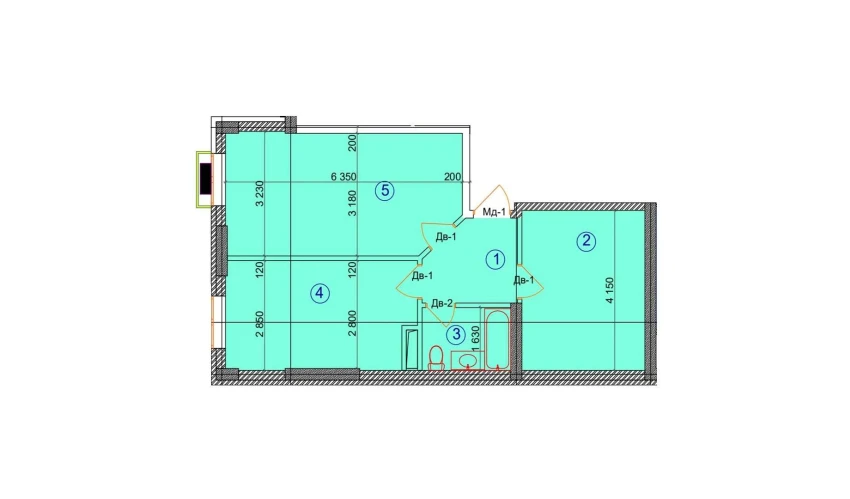 2-xonali xonadon 58.4 m²  9/9 qavat | Uchtepa Avenue Turar-joy majmuasi