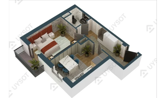 1-комнатная квартира 41.9 м²  12/12 этаж | Жилой комплекс F&M Tower