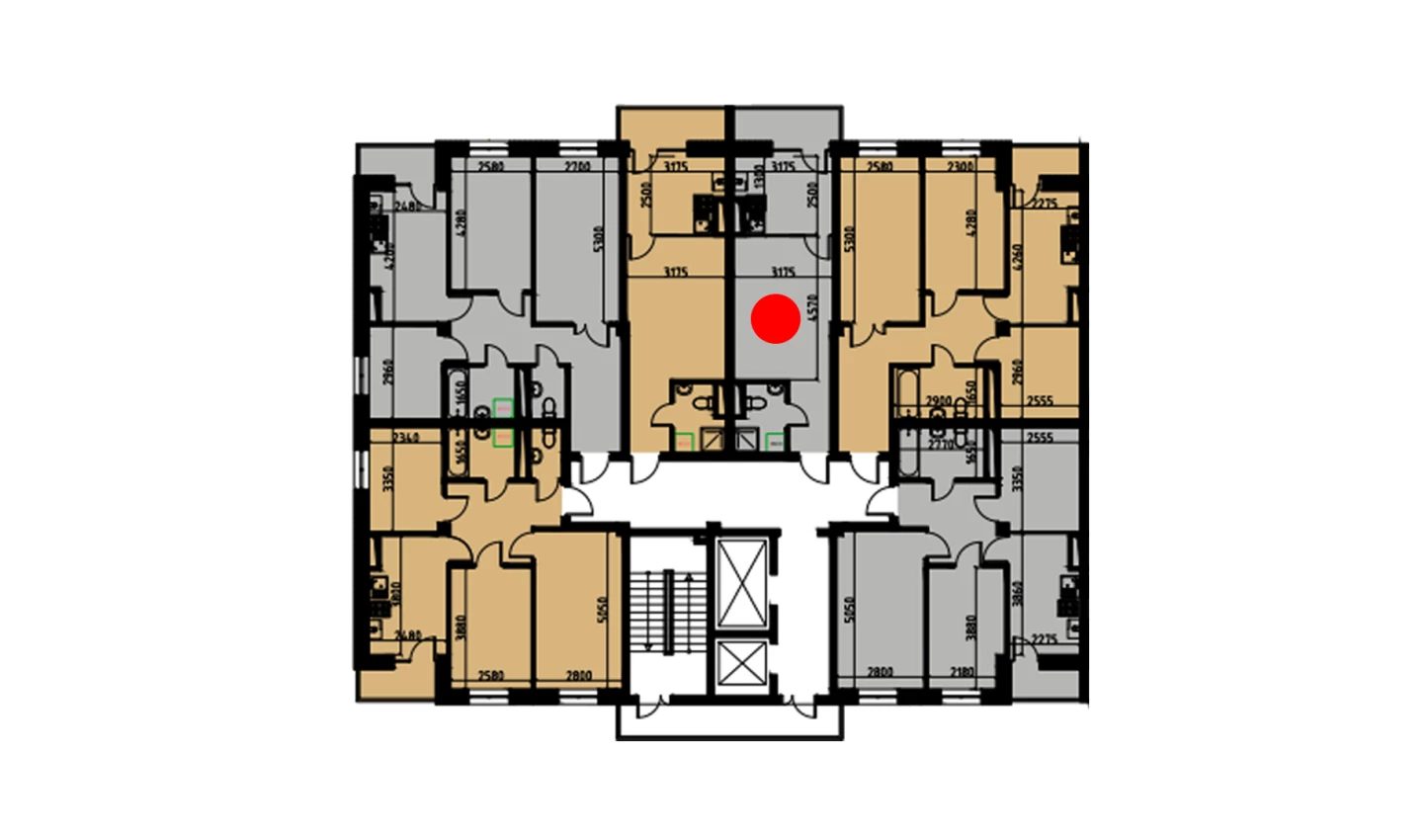 1-xonali xonadon 29.24 m²  3/10 qavat | YANGIOBOD RESIDENCE Turar-joy majmuasi