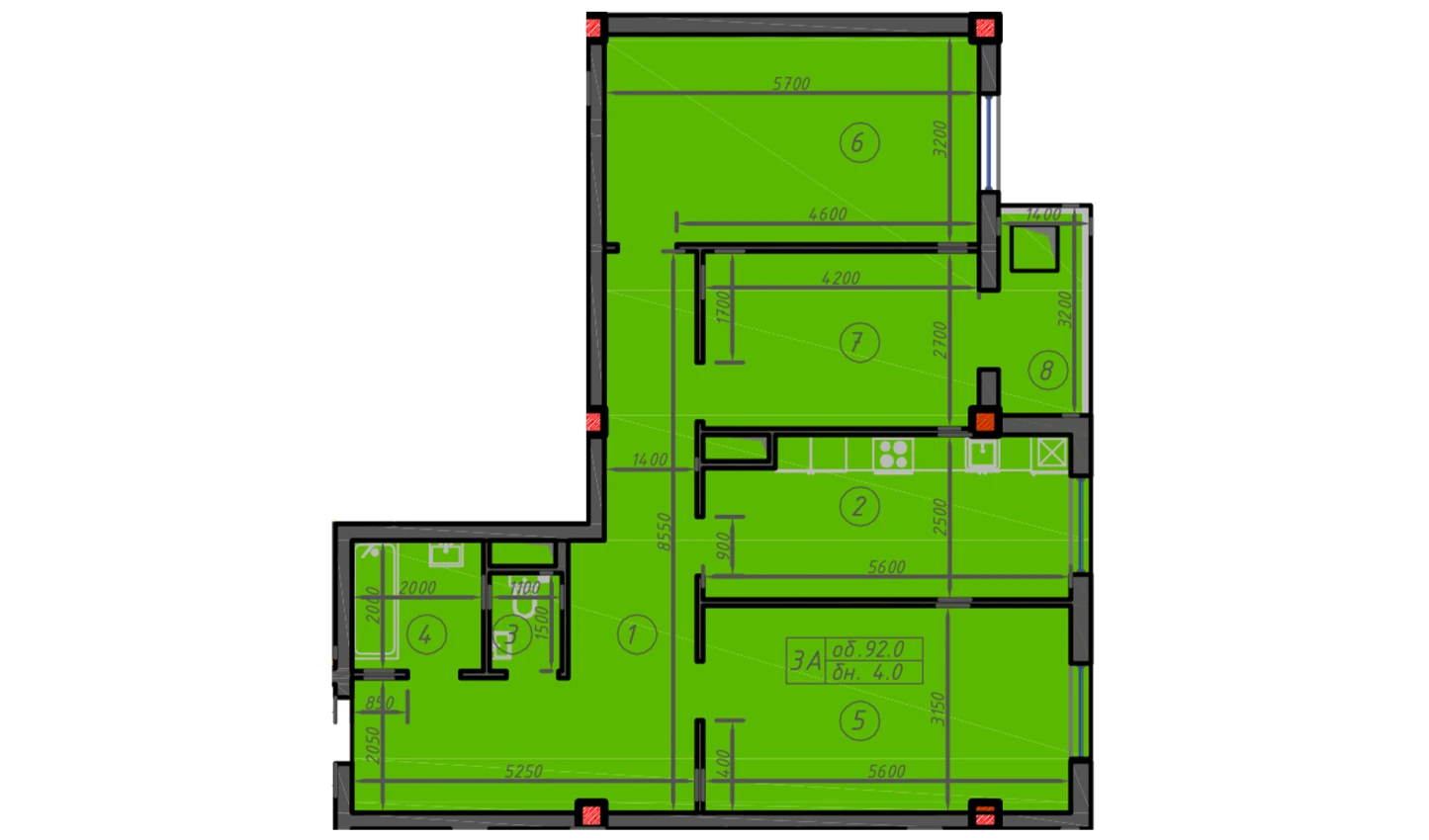 3-комн. квартира 92 м²  11/12 этаж | Жилой комплекс Sokin hayot