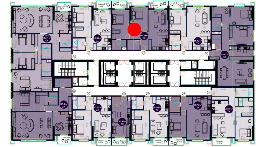 3-комн. квартира 90.39 м² 10/19 этаж | Жилой комплекс Central Avenue 3-комн. квартира 90.39 м² 10/19 этаж | Жилой комплекс Central Avenue