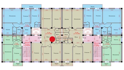 4-комнатная квартира 133.3 м²  6/8 этаж | Жилой комплекс Saxro