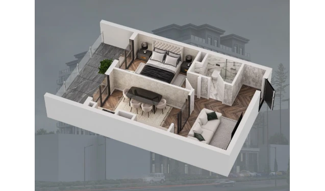 2-xonali xonadon 55.2 m²  12/12 qavat | Bunyodobod Turar-joy majmuasi