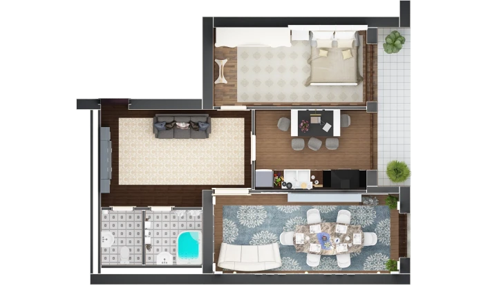 3-комнатная квартира 74.71 м²  10/10 этаж | Жилой комплекс AZAMATOV GROUP
