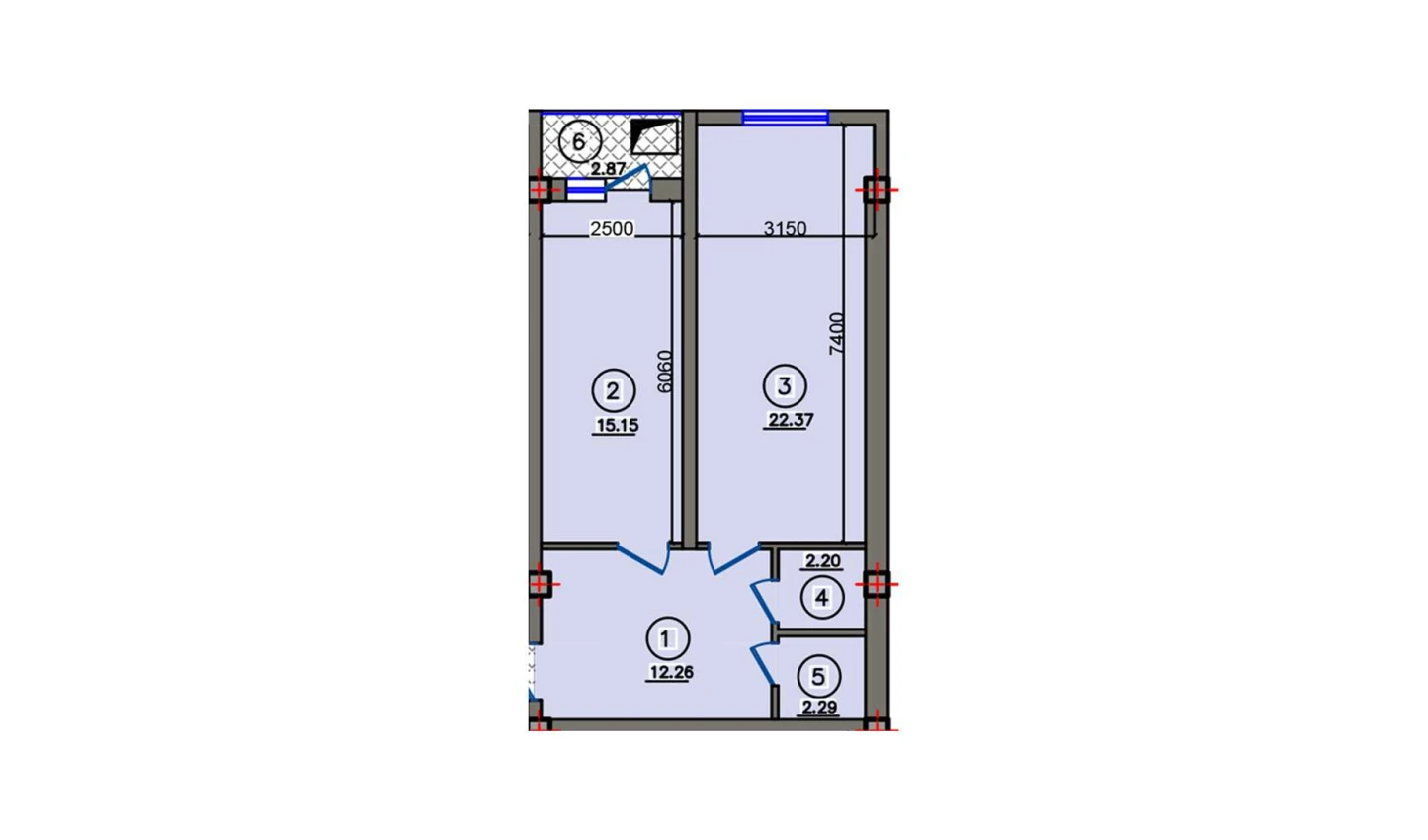 2-комн. квартира 57.14 м²  4/10 этаж | Жилой комплекс Qibray City