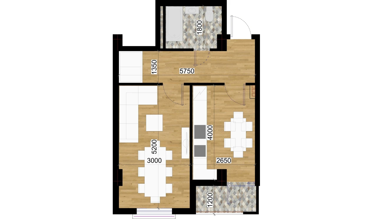 1-комнатная квартира 43.34 м²  7/7 этаж | Жилой комплекс O'ZBEGIM