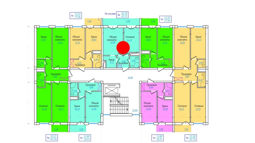 2-комн. квартира 45.33 м²  3/9 этаж | Жилой комплекс PROVANS