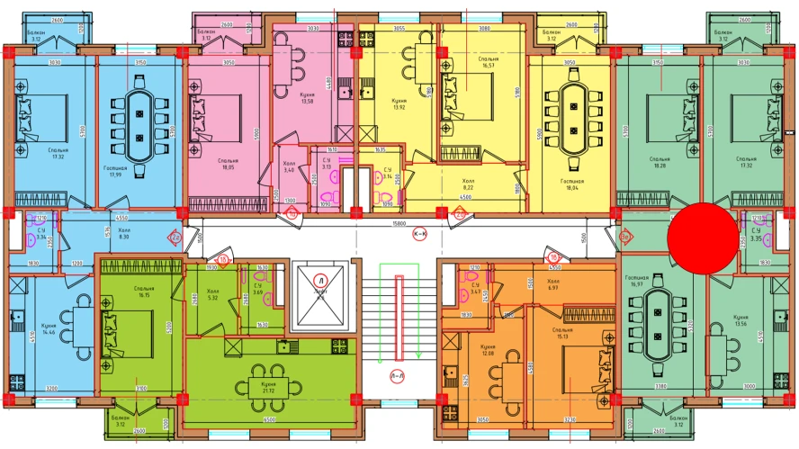 3-комн. квартира 83.52 м²  7/8 этаж | Жилой комплекс Markaz