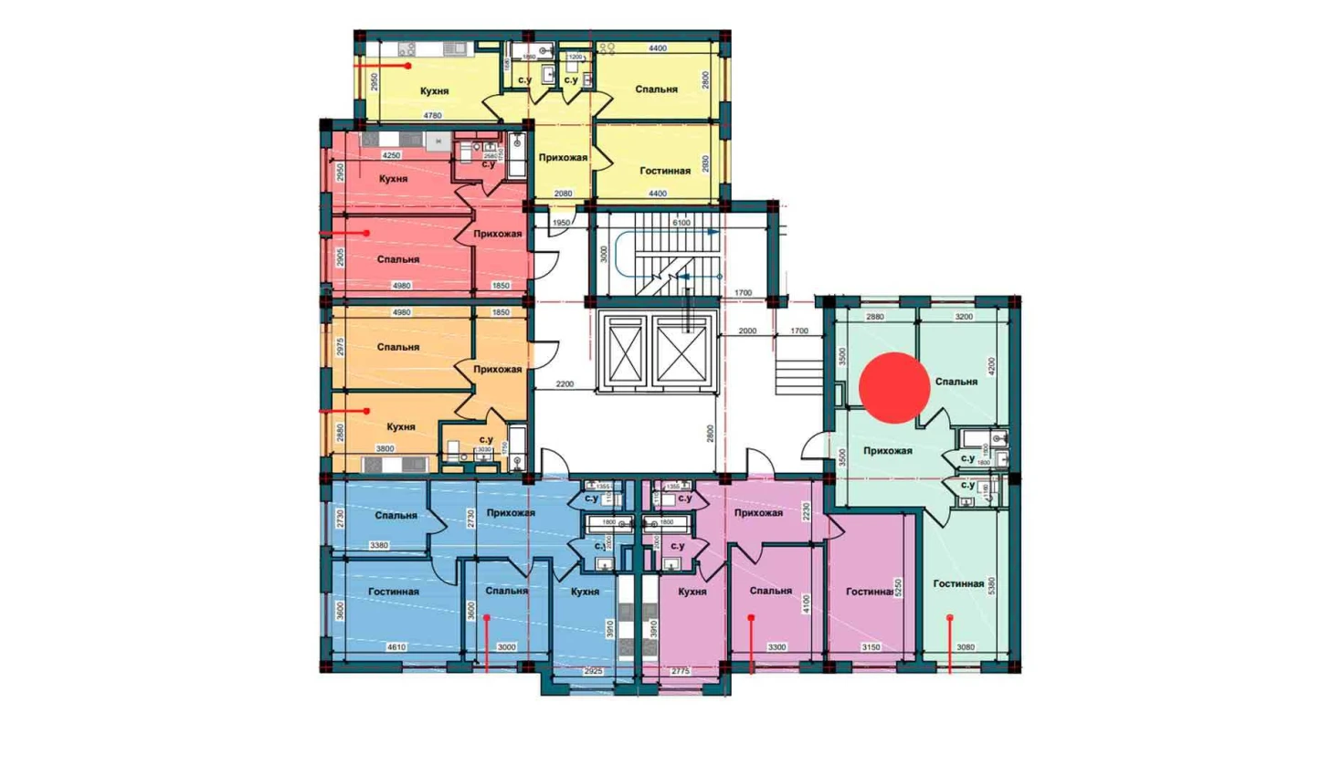 2-комн. квартира 61.3 м²  1/10 этаж | Жилой комплекс NUR BARAKA