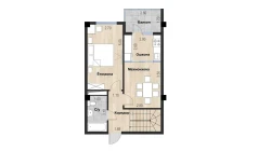 2-xonali xonadon 94.23 m²  7/7 qavat | Bochka Resort Turar-joy majmuasi