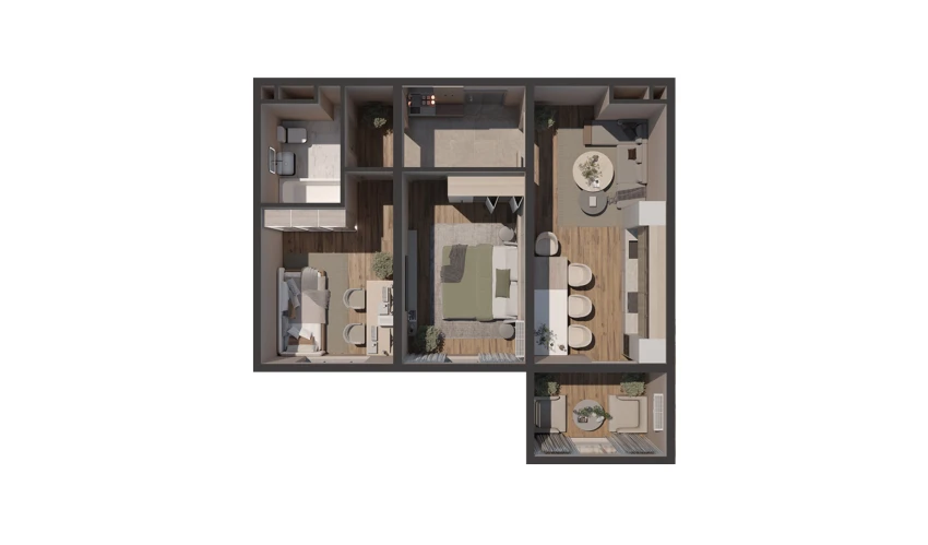 2-комнатная квартира 58.68 м²  13/14 этаж | Жилой комплекс JOMIY RESIDENCE