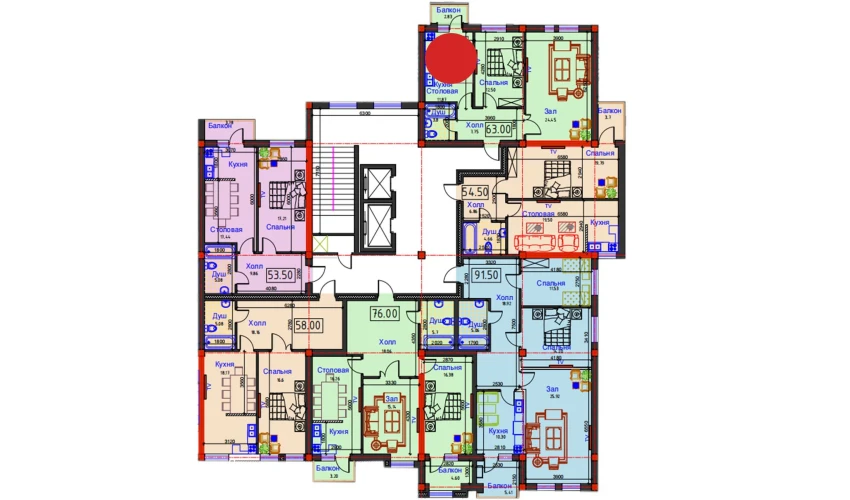 2-комнатная квартира 63 м²  5/12 этаж | Жилой комплекс GAGARIN AVENUE