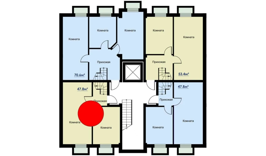 2-комнатная квартира 95.6 м²  1/6 этаж | Жилой комплекс CHOSHTEPA GARDEN