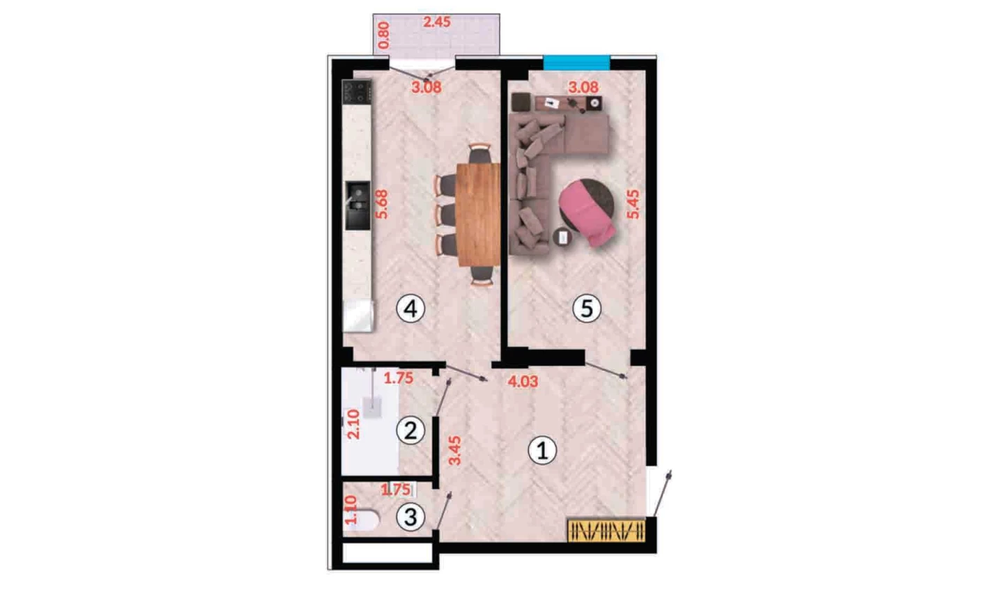 1-комн. квартира 55.5 м²  9/10 этаж | Жилой комплекс Ko'kcha-Oqtepa