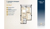 1-xonali xonadon 51.1 m²  2/11 qavat | Zangota City 1 -ETAP Turar-joy majmuasi