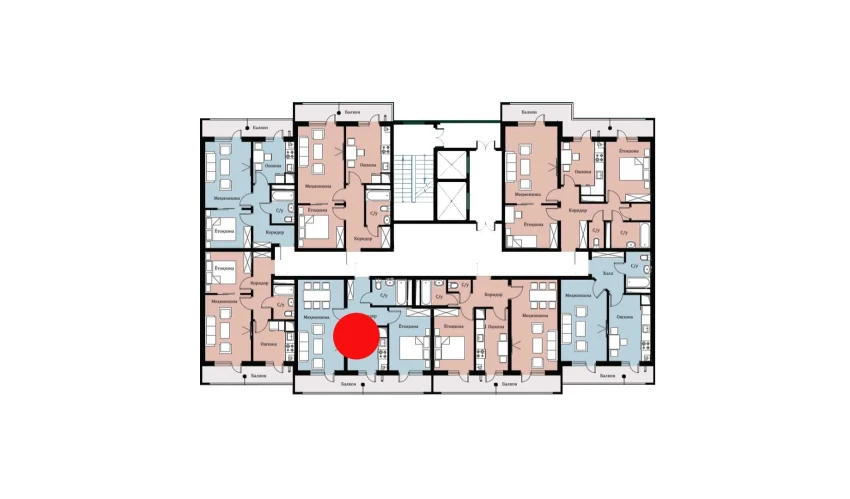 2-xonali xonadon 49.41 m²  1/16 qavat | SOKIN DIYOR Turar-joy majmuasi