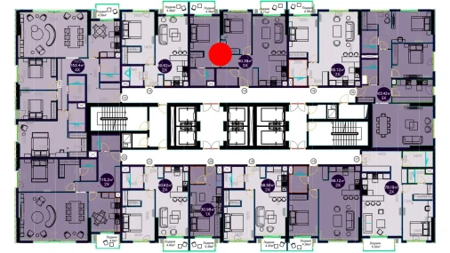 3-xonali xonadon 90.39 m²  20/22 qavat | Central Avenue Turar-joy majmuasi