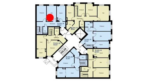 2-комнатная квартира 67.5 м²  3/6 этаж | Жилой комплекс CHOSHTEPA GARDEN