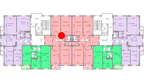 3-xonali xonadon 111.55 m²  5/9 qavat | SHAYX-UL OLAM Turar-joy majmuasi