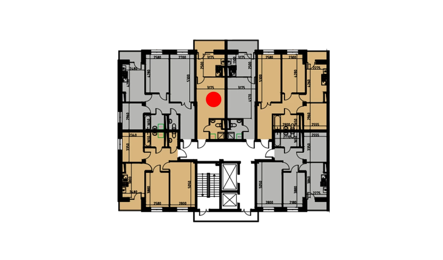 1-xonali xonadon 30.31 m²  9/10 qavat | YANGIOBOD RESIDENCE Turar-joy majmuasi