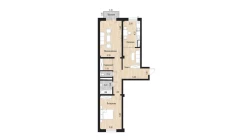 2-xonali xonadon 83.2 m²  3/10 qavat | Ko'kcha-Oqtepa Turar-joy majmuasi