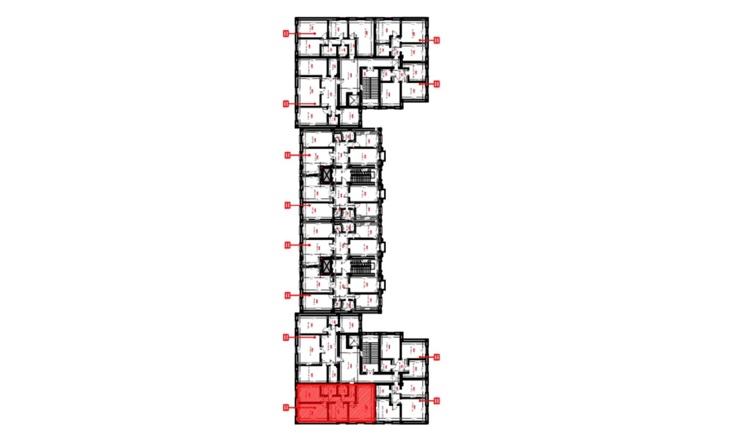 3-xonali xonadon 80.3 m²  7/9 qavat | FIDOKOR Turar-joy majmuasi