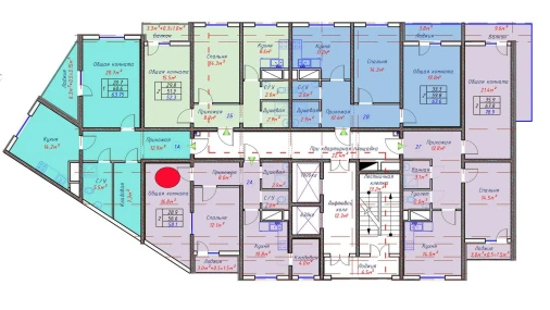 2-xonali xonadon 58.1 m²  14/16 qavat | TRINITY Turar-joy majmuasi