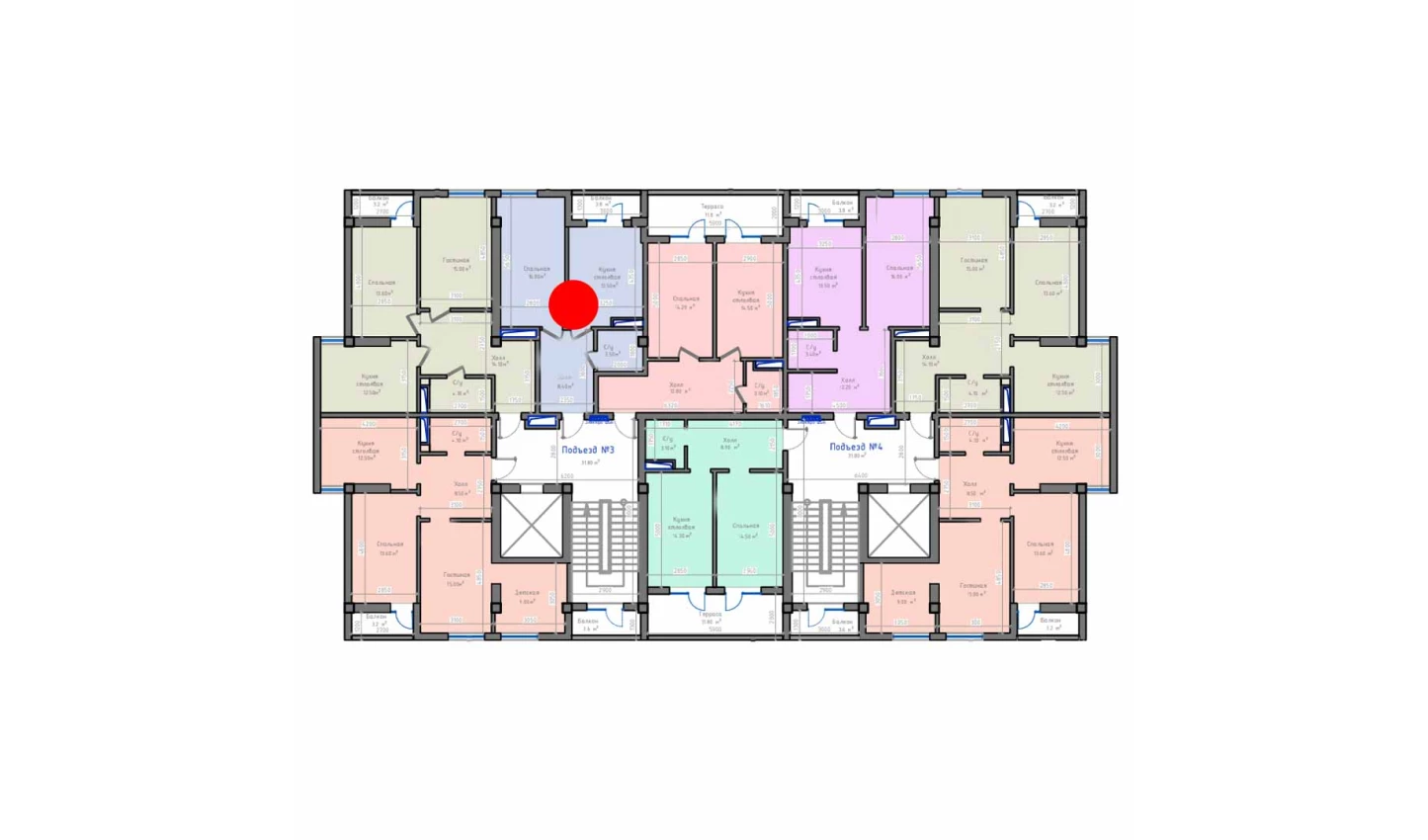 1-xonali xonadon 47.3 m²  12/13 qavat | ORZU SAROYI Turar-joy majmuasi