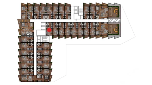 1-комнатная квартира 23.35 м²  2/7 этаж | Жилой комплекс TUSHLAR VODIYSI