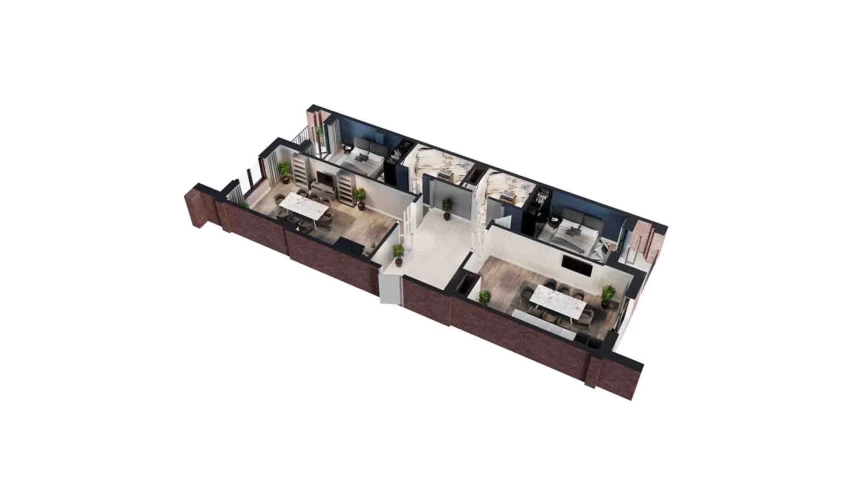 3-xonali xonadon 109.16 m²  7/9 qavat | Parkent Avenue Turar-joy majmuasi