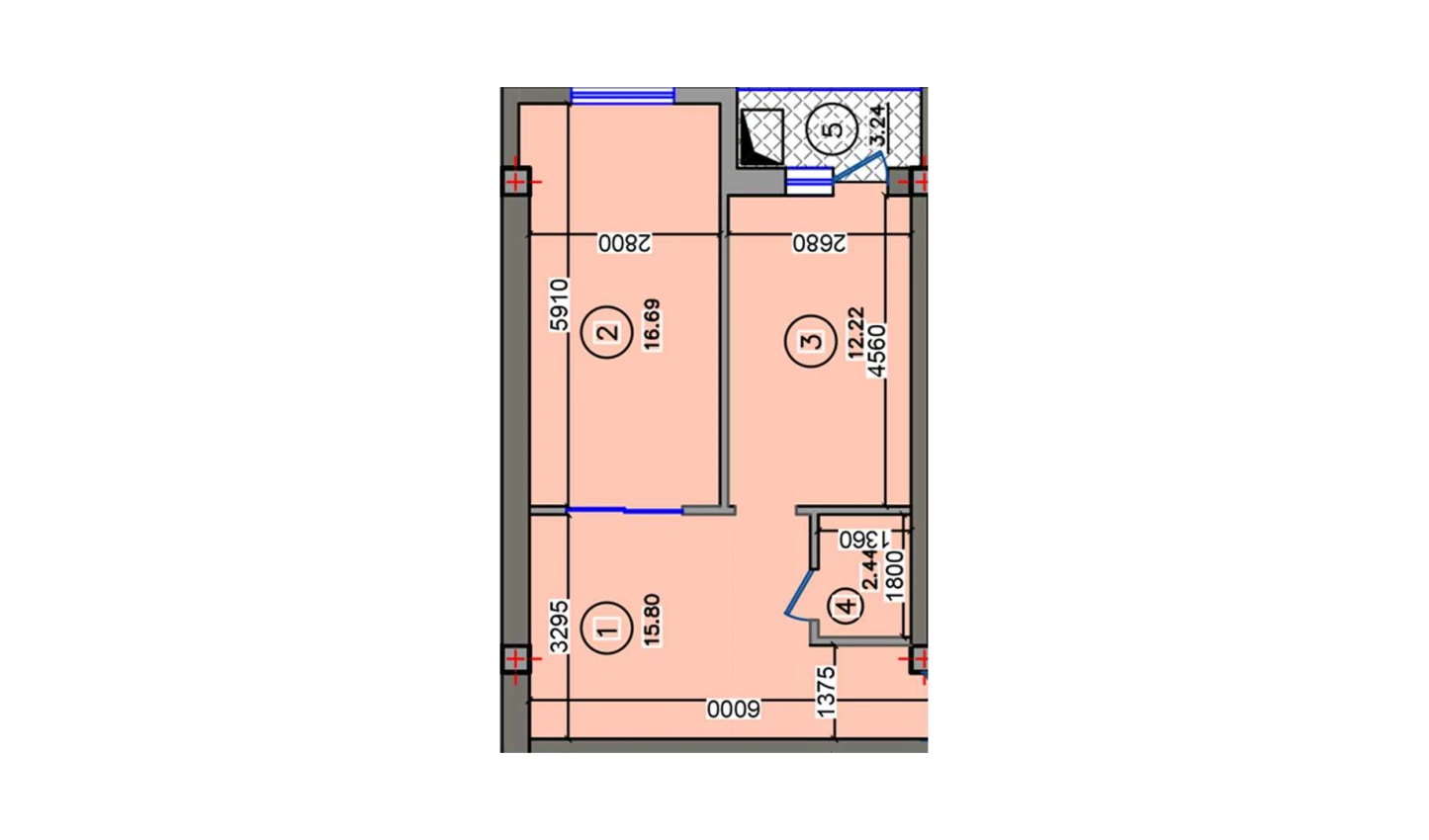 2-комн. квартира 50.39 м²  8/10 этаж | Жилой комплекс Qibray City