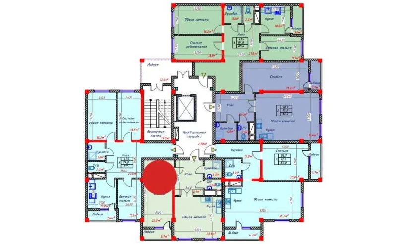 2-комнатная квартира 67.9 м²  7/9 этаж | Жилой комплекс Hakimi Towers