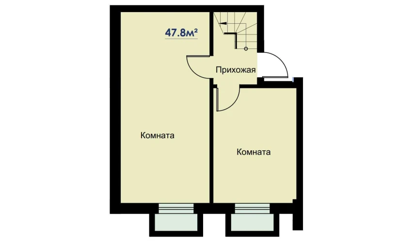 2-комнатная квартира 95.6 м²  1/6 этаж | Жилой комплекс CHOSHTEPA GARDEN