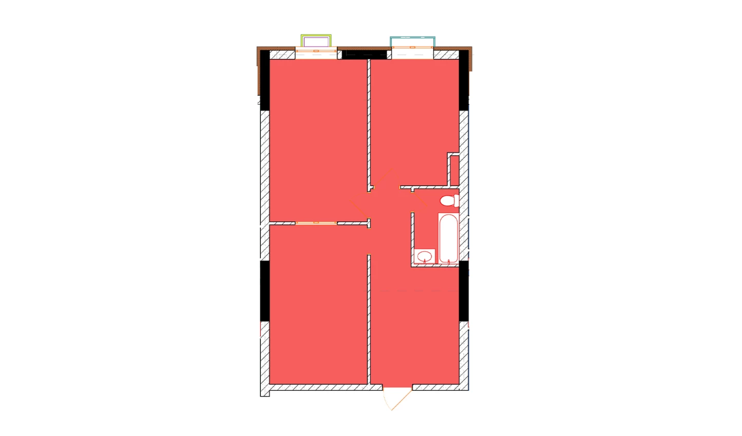 2-xonali xonadon 72.8 m²  11/9 qavat | Uchtepa Avenue Turar-joy majmuasi
