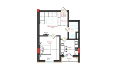 2-комн. квартира 46.6 м²  11/12 этаж | Жилой комплекс CHINARA PARK