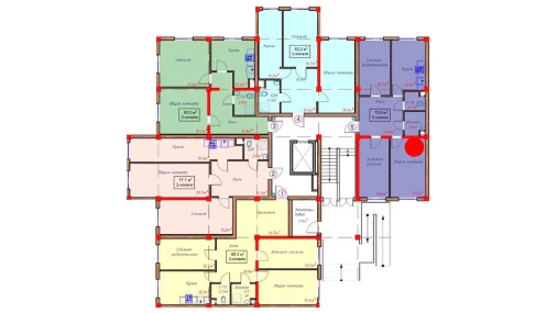 3-комнатная квартира 73.9 м²  1/9 этаж | Жилой комплекс Orzular
