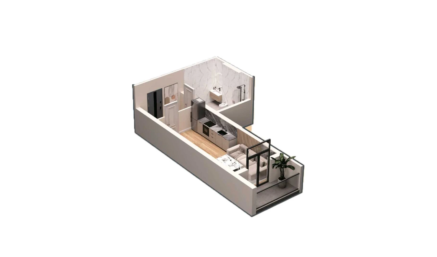 1-комн. квартира 37.5 м² 3/16 этаж | Жилой комплекс DO'MBIROBOD RESIDENCE 1-комн. квартира 37.5 м² 3/16 этаж | Жилой комплекс DO'MBIROBOD RESIDENCE