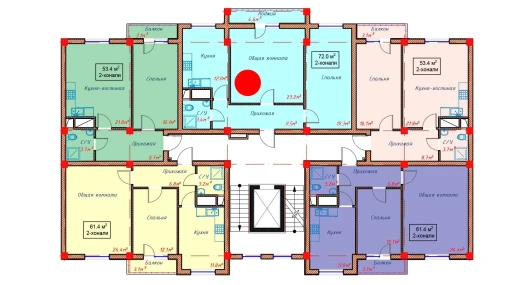 2-комнатная квартира 72 м²  6/10 этаж | Жилой комплекс Orzular