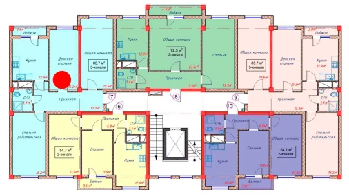 3-комнатная квартира 85.7 м²  5/9 этаж | Жилой комплекс Orzular