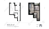 2-комн. квартира 43.2 м²  2/13 этаж | Жилой комплекс Binkat