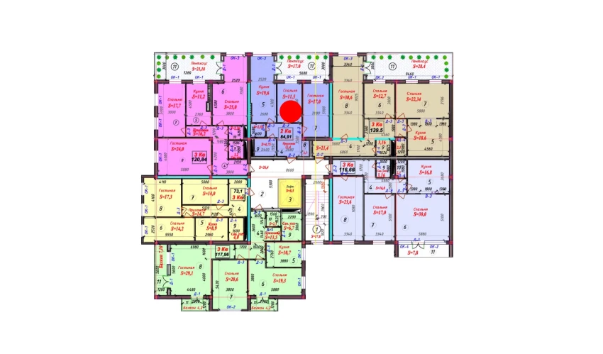2-xonali xonadon 84.91 m²  2/9 qavat | SAMARQAND CITY Turar-joy majmuasi