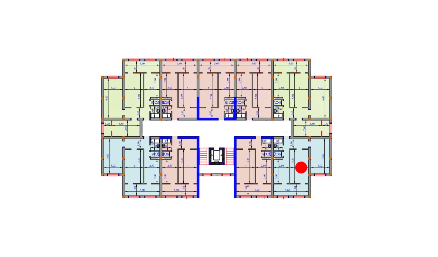 2-xonali xonadon 77.7 m²  1/9 qavat | SHOHSAROY Turar-joy majmuasi