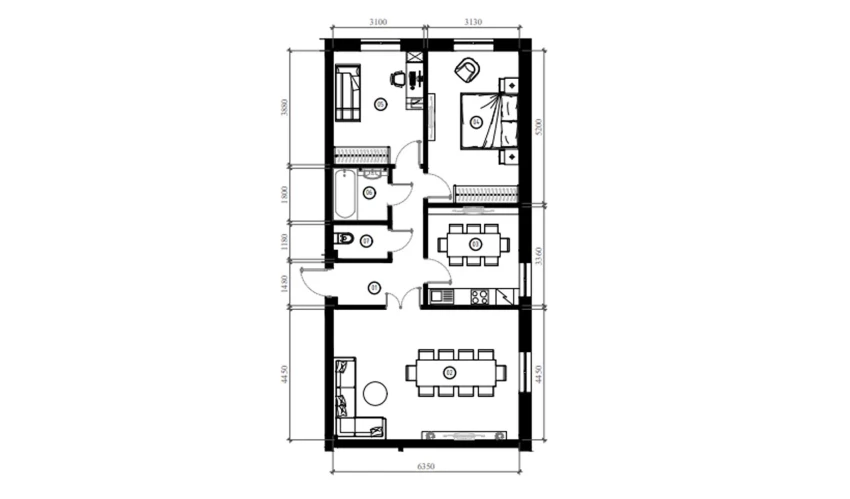 3-xonali xonadon 80.3 m²  9/9 qavat | FIDOKOR Turar-joy majmuasi