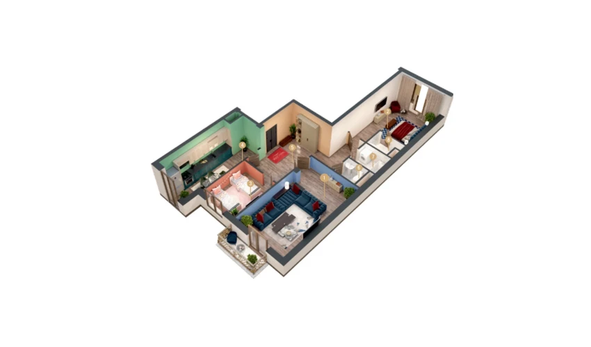 3-комнатная квартира 96.14 м²  9/9 этаж | Жилой комплекс MINGCHINOR