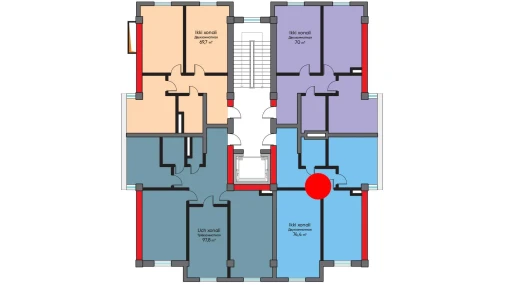 2-комнатная квартира 74.4 м²  7/10 этаж | Жилой комплекс BRIDGE