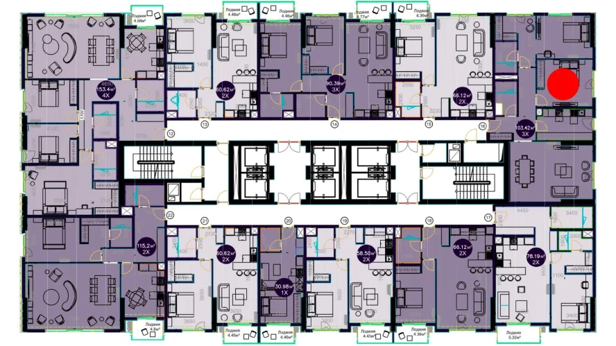 3-комн. квартира 103.42 м² 10/22 этаж | Жилой комплекс Central Avenue 3-комн. квартира 103.42 м² 10/22 этаж | Жилой комплекс Central Avenue